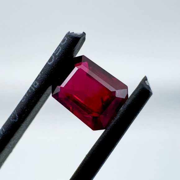 Natural Ruby Emerald-Cut Eye Clean Red Ruby July Birthstone Loose Ruby Gemstone - Picture 7 of 9